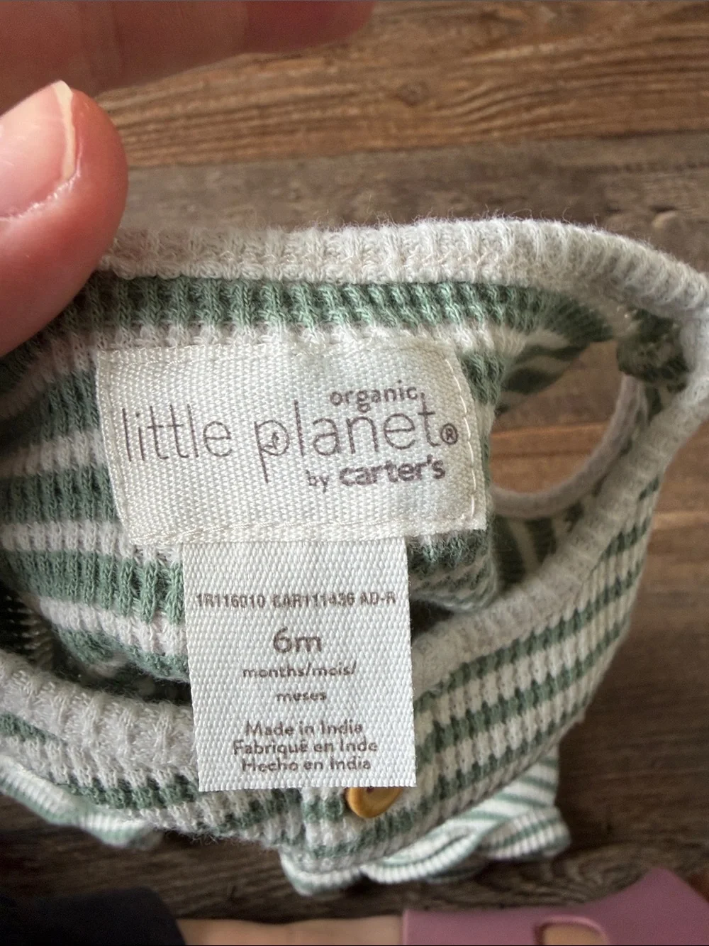 Little Planet by Carters organic cotton waffle romper size 6 months